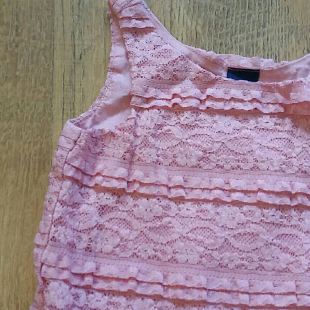 Gap Girls Kristen Coral Sleeveless Lace Dress Size‎ 4-5
